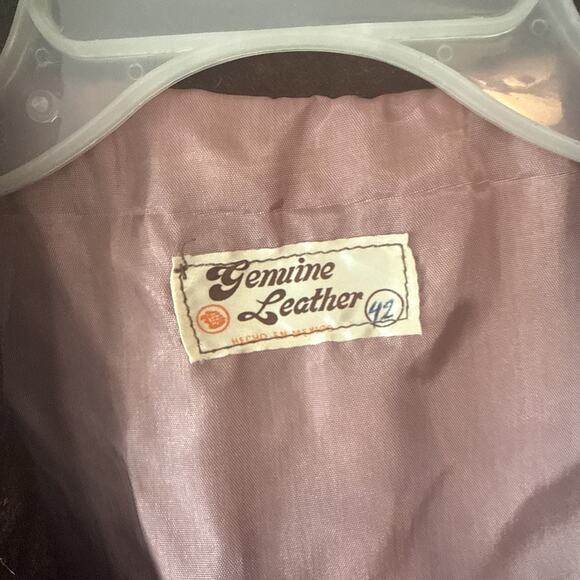 Vintage Suede Leather Fringe Jacket Made In Mexico Sz42 - Picture 4 of 11